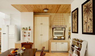 田園廚房三居室清新原木色田園風格廚房畢業照效果圖